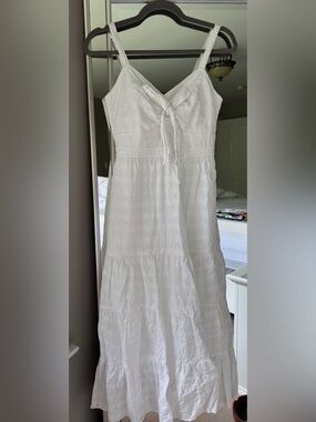 Likely Stasia White Eyelet V-Neck Maxi Dress Size 0